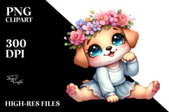 Cute Cartoon Flower Crown PNG Product Image 2