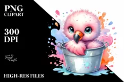 Colorful Cute Baby Flamingo Bucket Splash Product Image 3