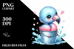 Smiling Baby Flamingo Bucket Splash Product Image 1