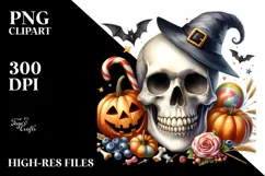 a Funny Haloween Skull Smile with Big Teeth | Clipart Product Image 1
