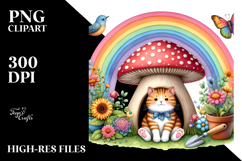 Colorful Cat House with Mushroom | Clipart Product Image 2