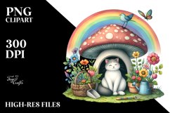 Colorful Cat House with Mushroom | Clipart Product Image 1