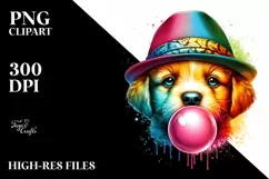 Quirky Colored Puppy Portrait | Sublimation | Clipart Product Image 3