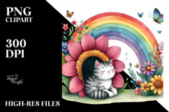 Vibrant Cat House with Colorful Flowers | Sublimation | Product Image 2