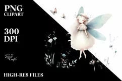 Washed Watercolor Boho Fairy PNG Product Image 1