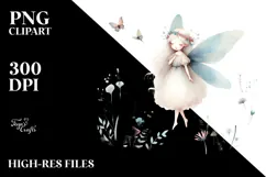 Washed Watercolor Boho Fairy PNG Product Image 2