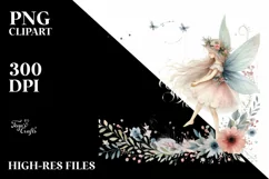 Washed Watercolor Boho Fairy PNG Product Image 1