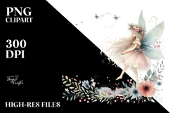 Washed Watercolor Boho Fairy PNG Product Image 2