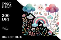 Colorful Watercolor Digital Painting with Very Simple Cute Product Image 2