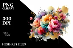 Vibrant Bouquet with Colorful Peonies and Gold Foil | Product Image 3