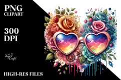 Colorful Watercolor Digital Painting with Detailed Heart Product Image 2