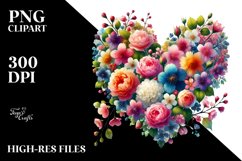 Heart Made of Spring Flowers PNG Product Image 2