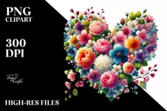 Heart Made of Spring Flowers PNG Product Image 2