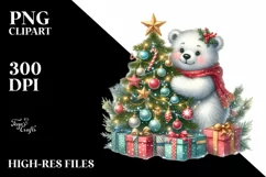 Cute Polar Bear with Christmas Ornaments, High-Res PNG Product Image 2