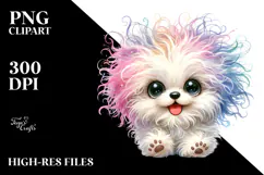 Cute Bichpoo Watercolor PNG Product Image 2