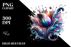 Glossy Tulip Watercolor Splash Clipart Product Image 1