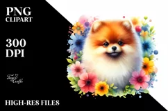 Colorful Cute Watercolor Pomeranian Product Image 1