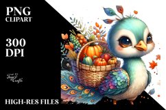 Quirky Baby Peacock Carrying Vegetables Product Image 1