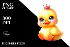 Smiling Baby Duck with Castle, Transparent PNG Product Image 2