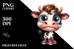 Funny Goofy Baby Cow Clipart Product Image 2