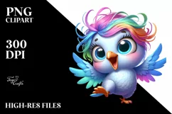 Colorful Baby Dove Dancing | Sublimation | Clipart Product Image 1