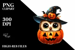Funny Halloween Clipart with Werewolf PNG Product Image 1
