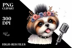 Funny Saint Bernard Punk Singer | Watercolor Clipart Product Image 3