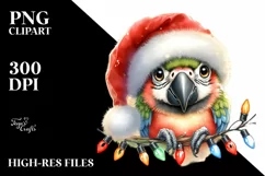 Cute Baby Macaw with Santa Hat, Transparent PNG Product Image 2