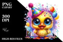 Vibrant Watercolor Crazy Eyes Cute Baby Bee with Party Hat, Product Image 2