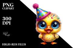 Goofy Baby Duck in Party Hat, Transparent PNG Product Image 2