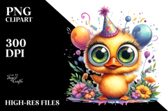 Digital Watercolor Adorned Baby Rhino, PNG Product Image 2