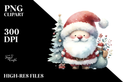santa Watercolor Whimsical PNG Product Image 2