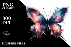 Grungy Butterfly Silhouettes, Vibrant PNG Product Image 2