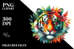 Vibrant Tiger with Abstract Frame PNG Product Image 2