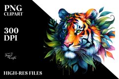 Vibrant Tiger Leaves, Abstract PNG Product Image 2