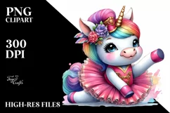 Colorful Baby Unicorn Dancer PNG Product Image 3