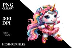 Colorful Baby Unicorn in Branle Dancer&#039;s Outfit, PNG Product Image 3