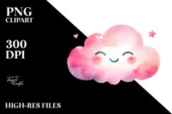 Smiling Pinkish Cloud PNG Product Image 2