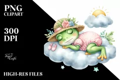 Watercolor Baby Frog Dressed for Summer Product Image 4