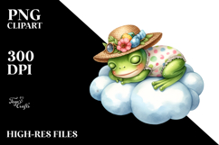Watercolor Baby Frog Dressed for Summer Product Image 2