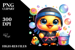 Baby Duck with Ninja Outfit PNG Product Image 2