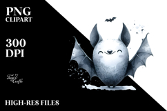 Funny Simple Bat Image, White Background PNG Product Image 2
