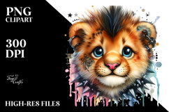 Cute Energetic Baby Lion, High-Res PNG Product Image 2