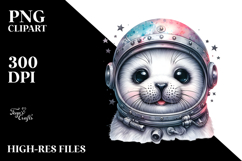 Punk Baby Seal with Astronaut Helmet PNG Product Image 2