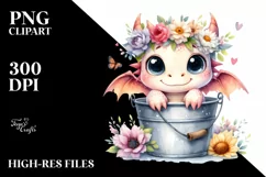 Cute Baby Dragon with Big Eyes PNG Product Image 3