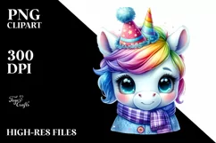 Cute Baby Unicorn Christmas PNG Product Image 2