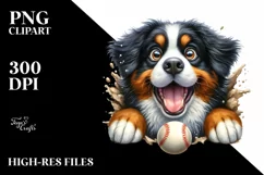 Cute Funny Bernese Mountain Dog Watercolor Clipart Product Image 3