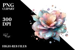 Abstract Shiny Camellia PNG Product Image 1