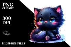 Cute Baby Black Cat PNG Product Image 2