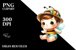 Cute Baby Bee in Beachwear, PNG Product Image 2